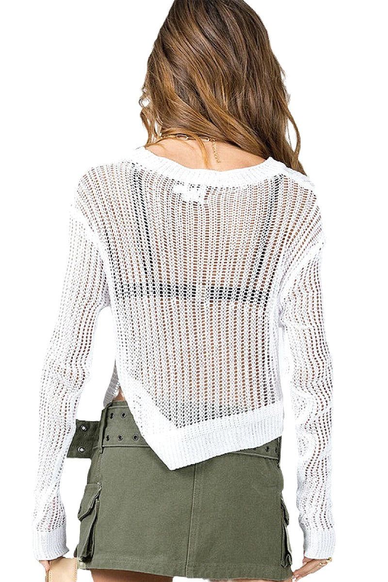 Sexy Sheer Knit Sweater for Women