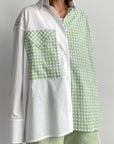 Stylish Patchwork Plaid Shirt for Casual Autumn Wear