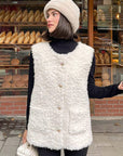 Chic White Faux Fur Vest for Women