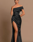 Elegant Off-Shoulder Split Maxi Dress