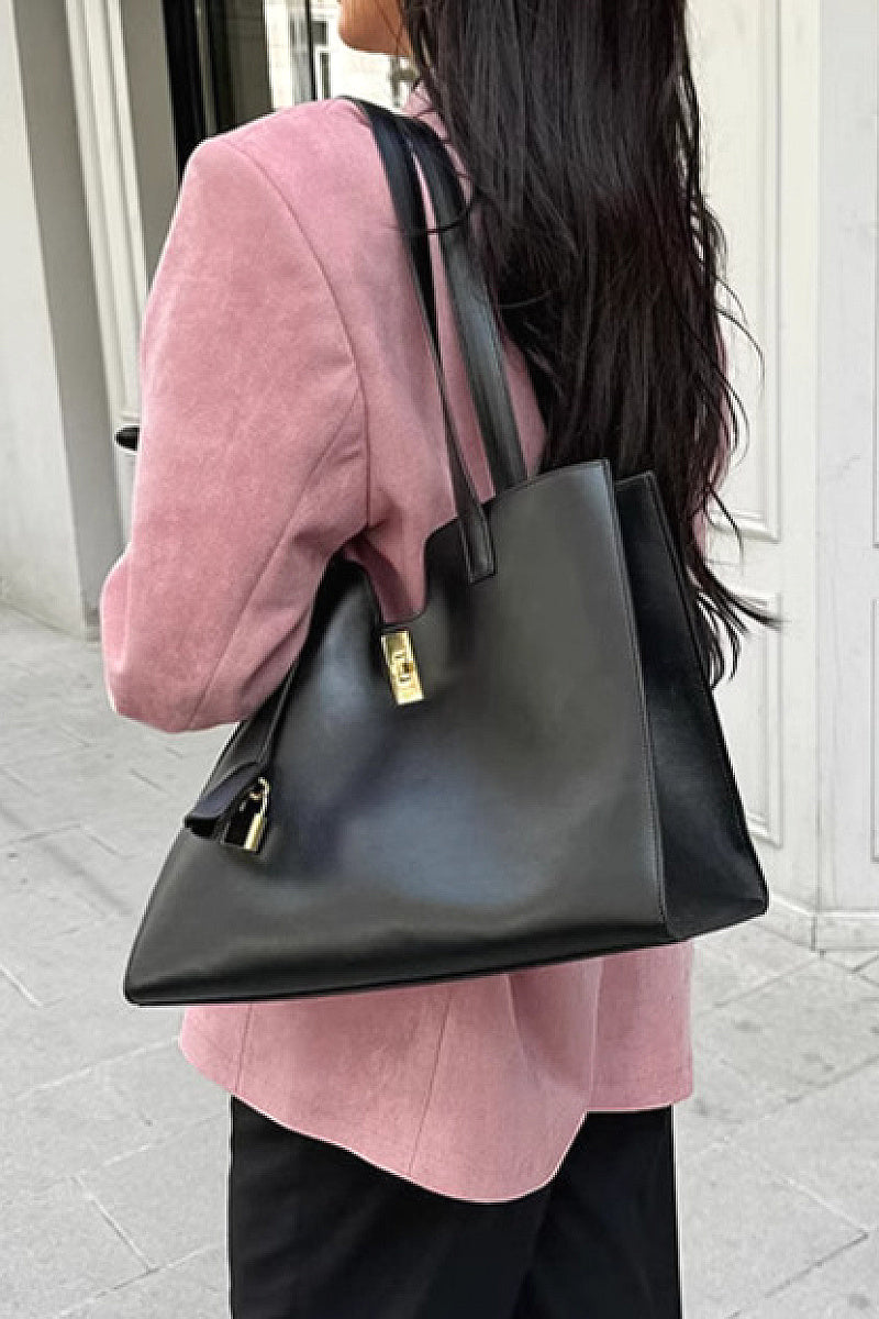 Pink Loose Suede Casual Blazer for Women