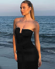 Elegant Strapless Bodycon Dress for Fall