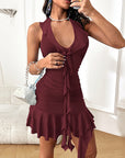 Unique Ruffle Neck Sexy Bodycon Dress