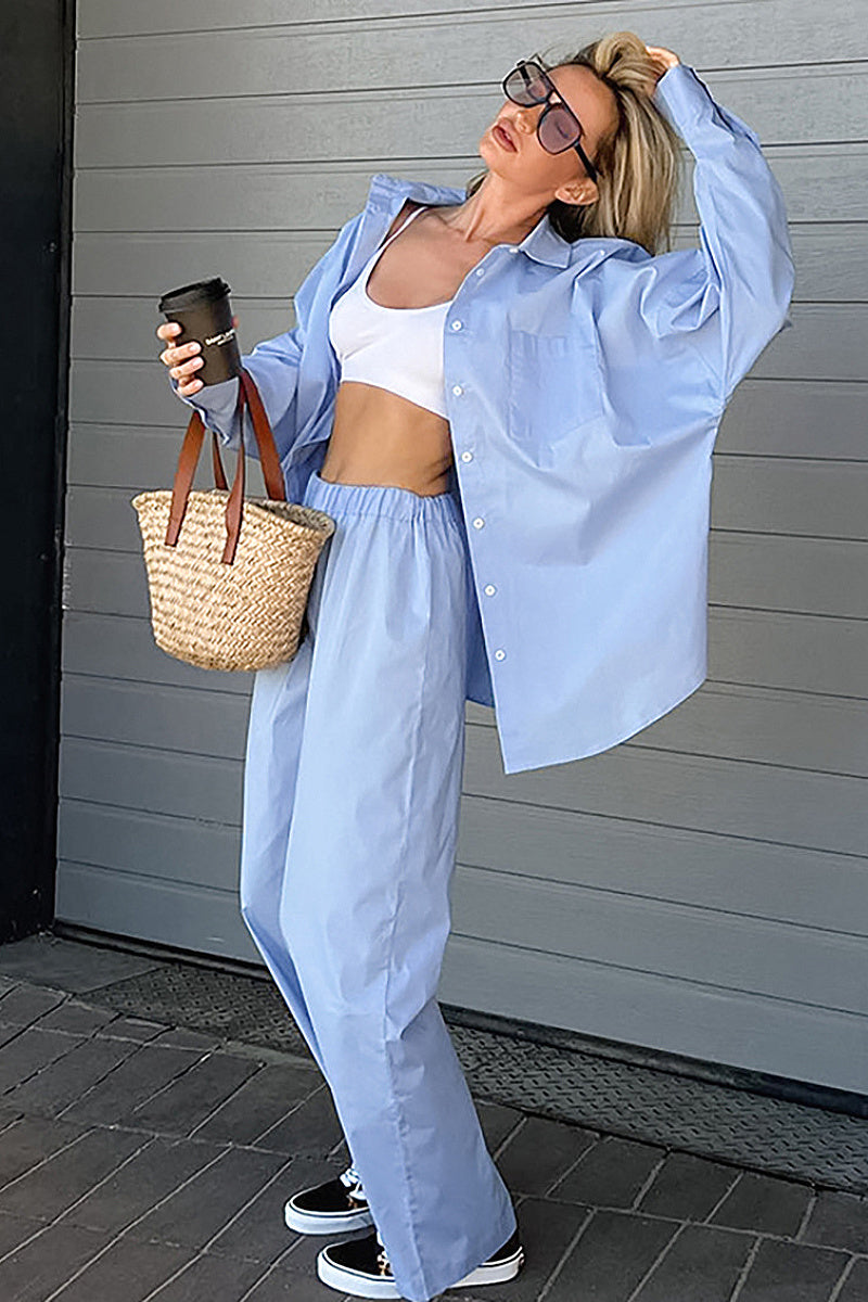Trendy Solid Color Casual Set for Women