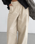 Casual Khaki Wide Leg Pants for Women
