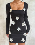 Sexy Floral Long Sleeve Dress for Women