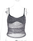 Summer Sheer Leopard Print Camisole Top