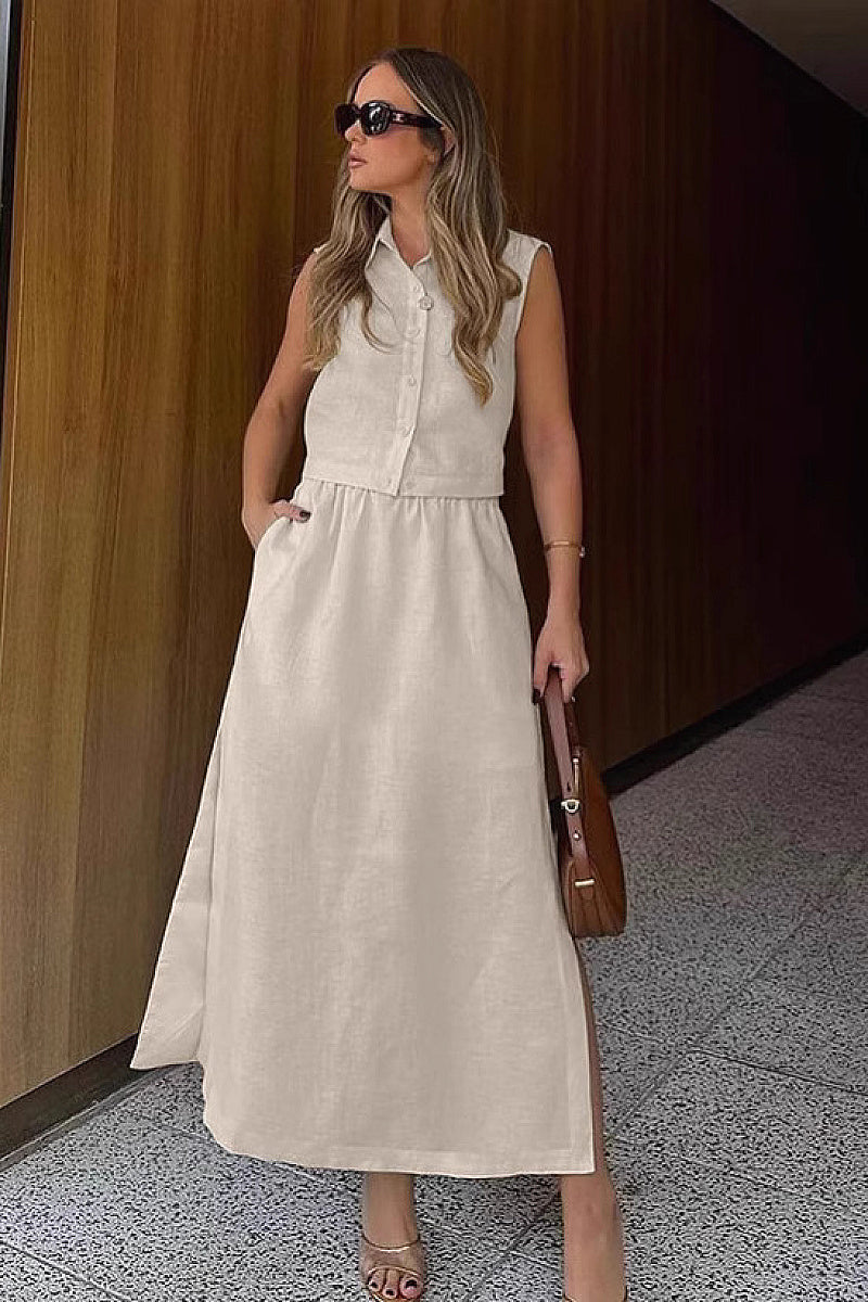 Casual Linen Dress Set for Women