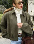 Retro Design Suede Jacket for Women