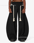 Casual Drawstring Waist Wide Leg Pants