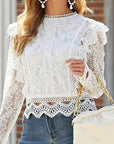 Lace Long Sleeve Top for Women 2023
