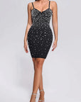 Elegant Beaded V-Neck Bodycon Dress