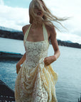 Elegant Lace Backless Maxi Dress