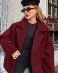 Fashion Vintage Brown Woolen Coat for Women