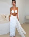 Chic Striped Crop Top and Skirt Set for Women