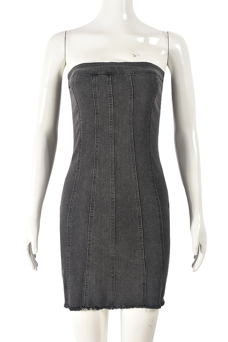 Sexy Backless Denim Dress for Spring Summer
