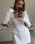 Elegant A-Line Dress with Long Sleeves