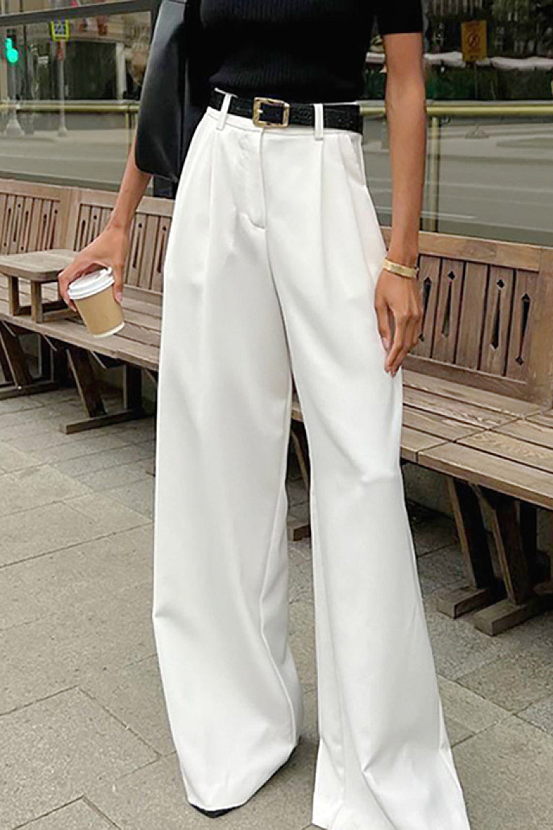 High Waist Straight Leg Pants for Women
