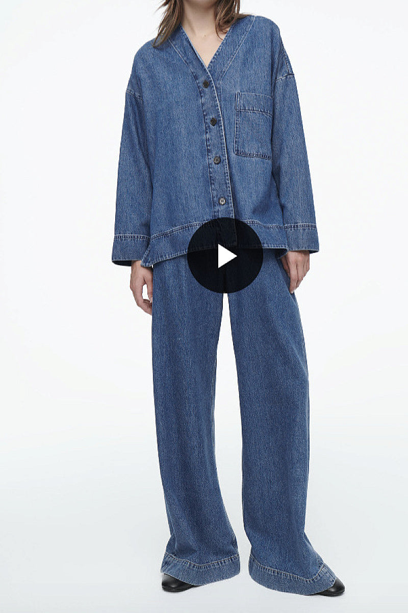 Casual Loose Denim Set for Women