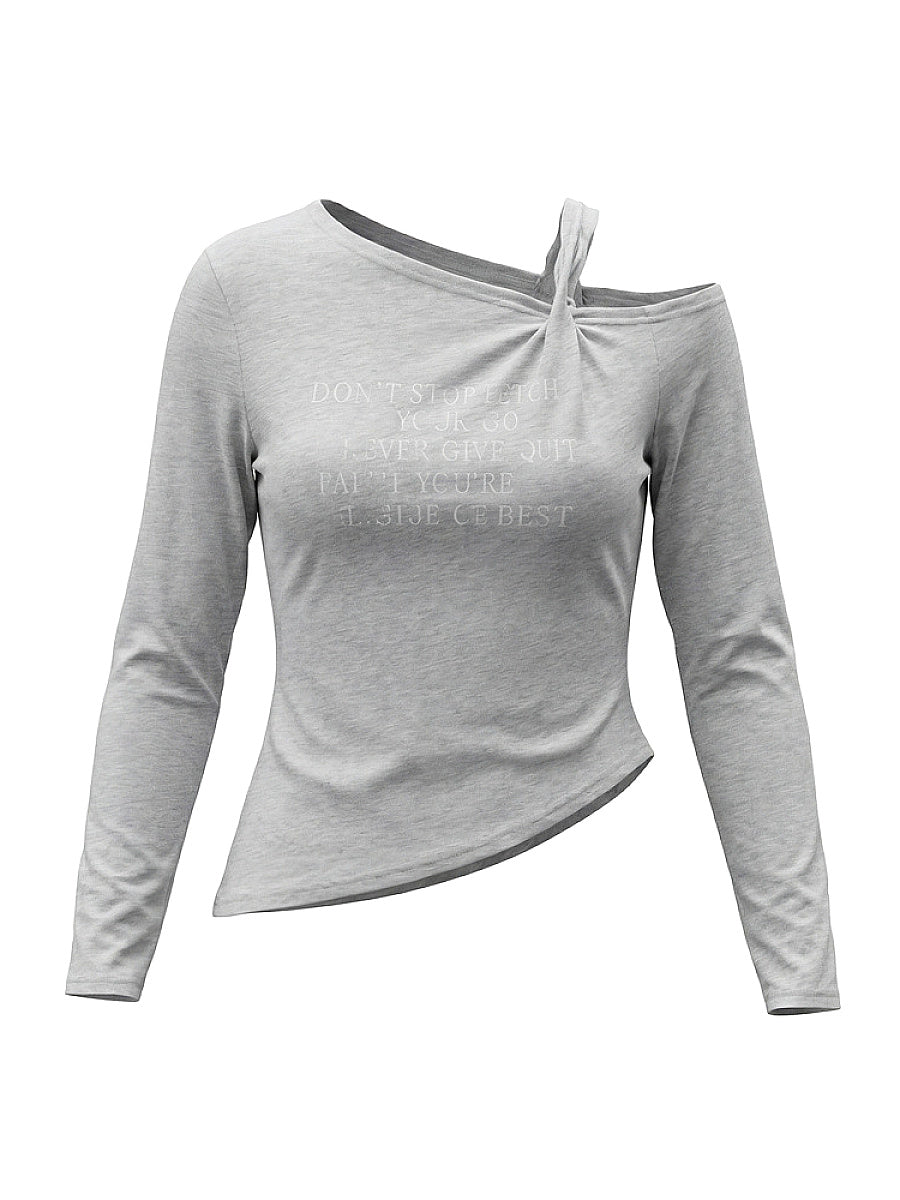 HeyHenry Asymmetric Long Sleeve T-Shirt for Women