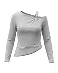 HeyHenry Asymmetric Long Sleeve T-Shirt for Women