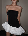 Elegant Strapless Floral Mini Dress