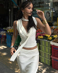 Sleeveless Summer Top with Tie for Women
