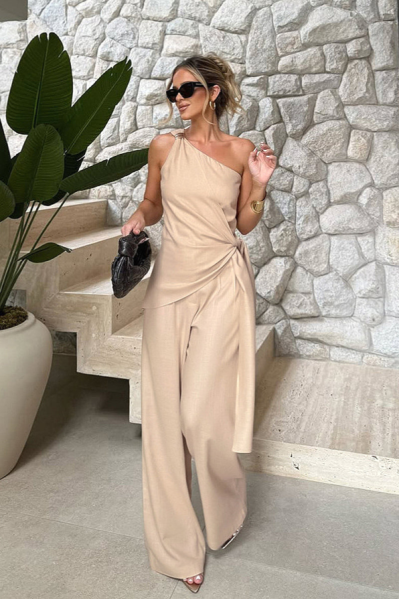 Summer Cotton Linen Two-Piece Set for Women