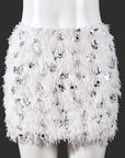 Sexy Low Waist Sequin Mini Skirt for Women