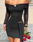 Chic Off-Shoulder A-Line Mini Dress