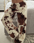 Loose Fit Printed Fleece Pants for Women