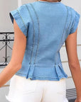 Women's V-Neck Denim Vest Top for Casual Wear