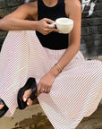 Trendy Striped Wide Leg Pants with Elastic Waist