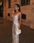 Stylish Shimmering Spaghetti Strap Dress