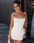 Trendy Women's Casual Mini Dress with Splicing Design