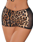 Trendy Sequin Leopard Print Elastic Hot Pants