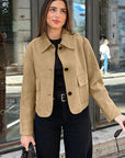 Chic Brown Suede Jacket for Women