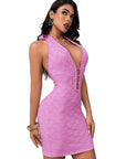 Fashionable Sexy Hollow Back Bodycon Dress