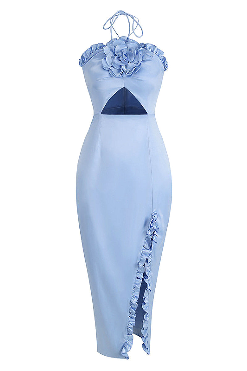 Elegant Hollow Out Halter Long Dress