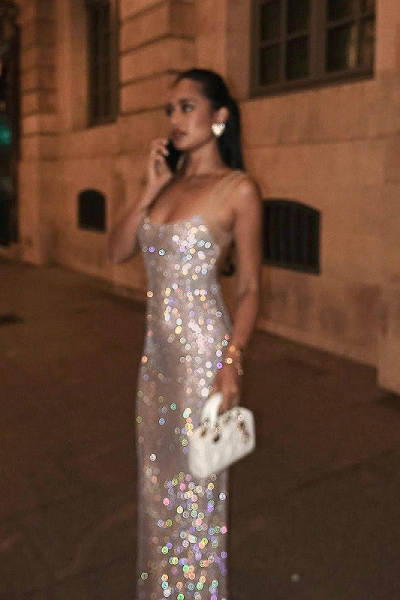 Stylish Shimmering Spaghetti Strap Dress