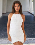 New Spring Summer Backless Ruffled Dress