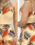 New Women's Yellow Floral Cami Set for Commuting