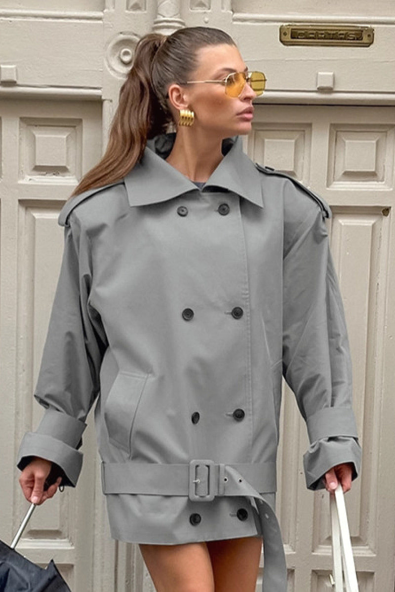 Vintage Double-Breasted Trench Coat for Women