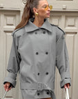 Vintage Double-Breasted Trench Coat for Women