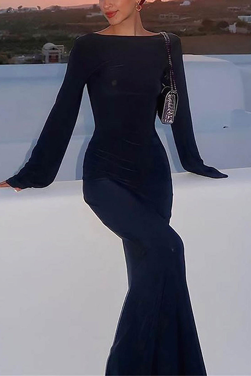 Elegant Long Sleeve Beach Dress for Summer