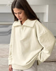 Fashionable Brown Fleece Sweatshirt for Women