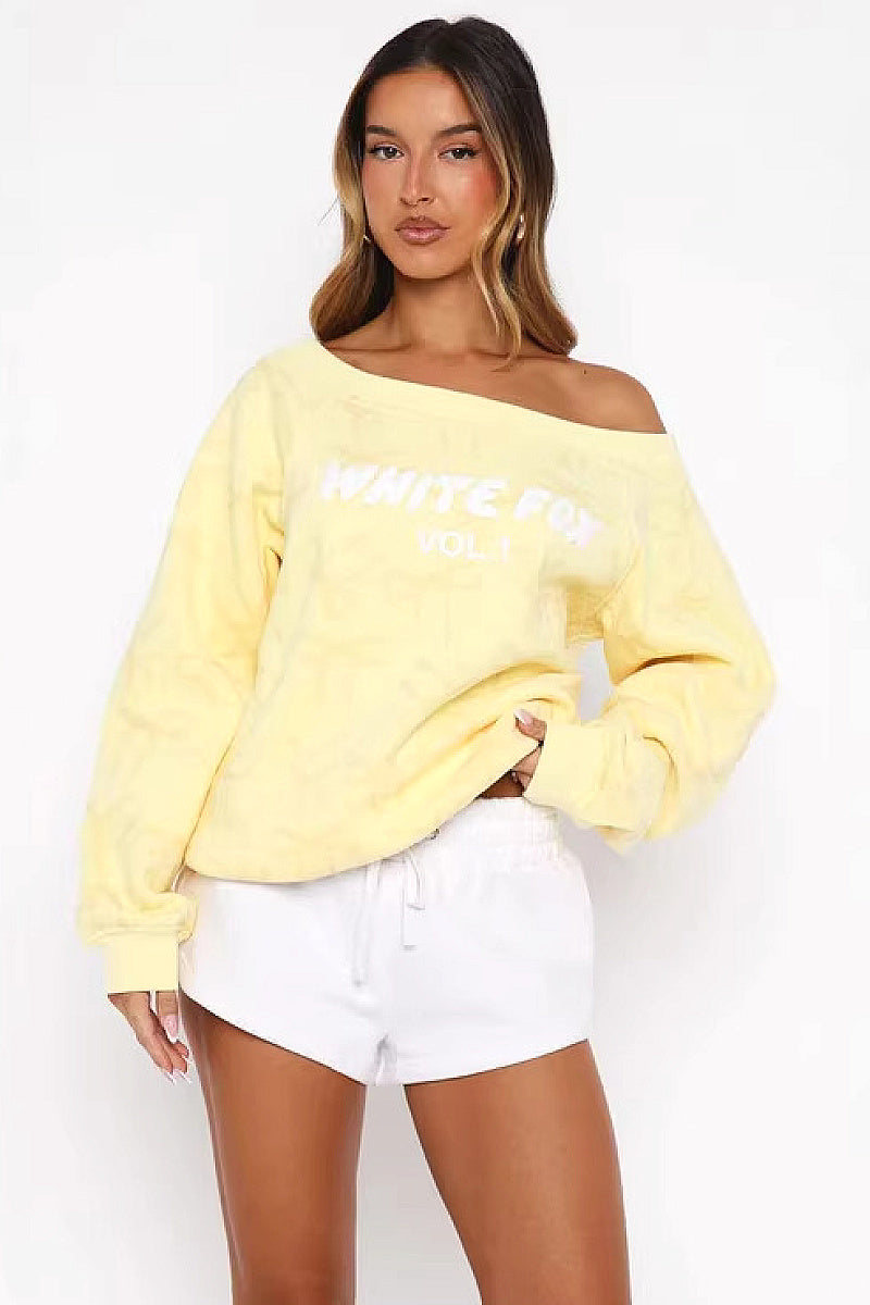 Lemon Yellow Off-Shoulder Bow Top for Women