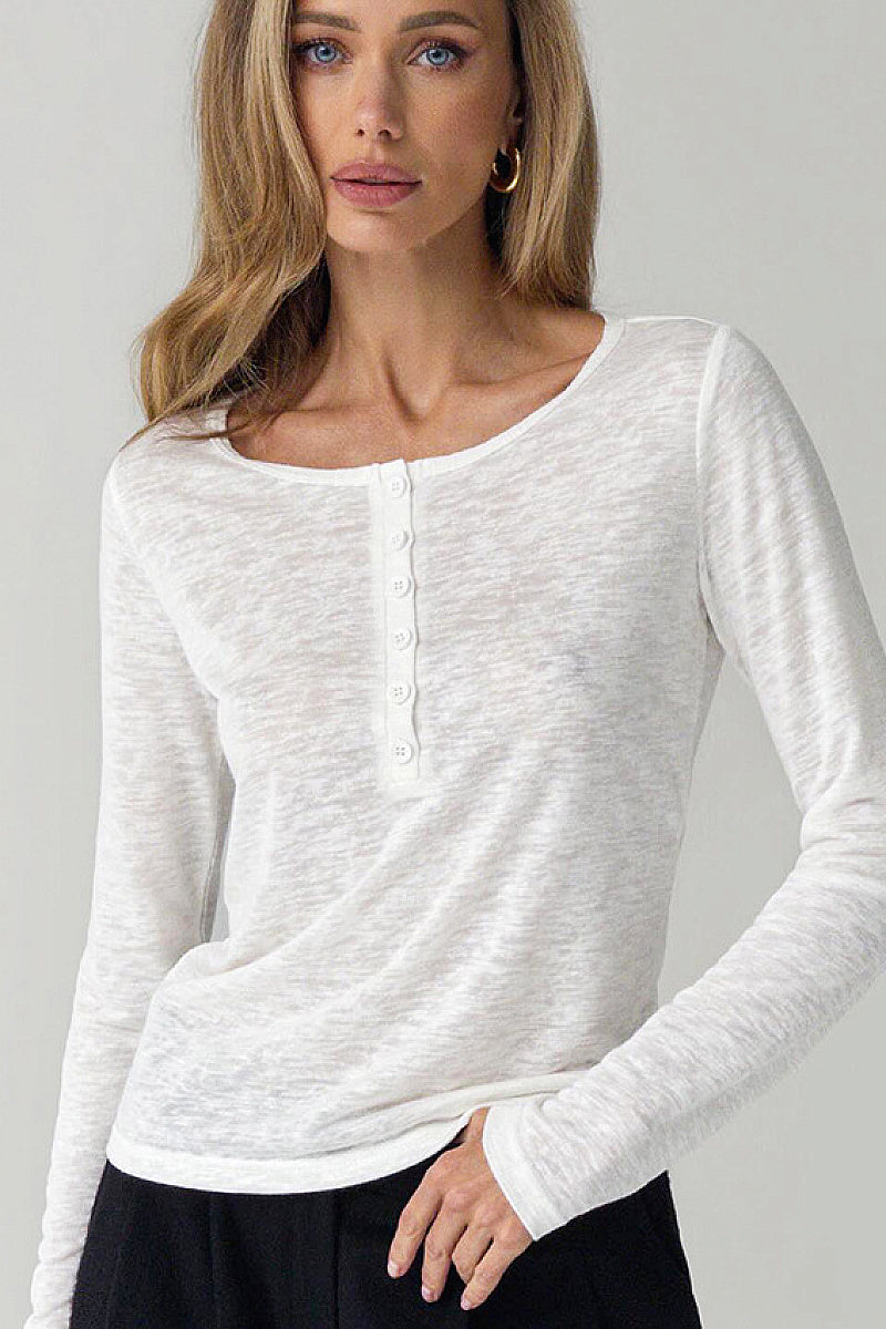 Fashionable Round Neck Long Sleeve Top