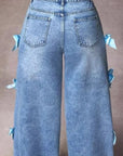 Y2K Butterfly Knot Denim Pants for Women