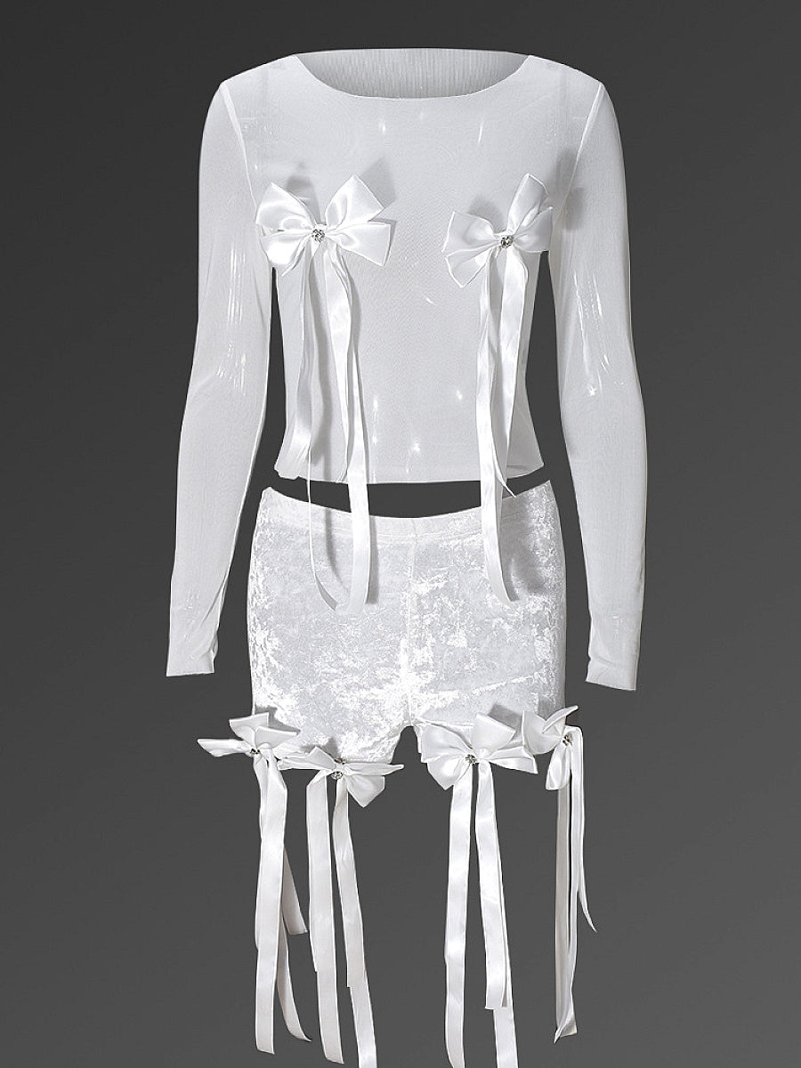 3D Butterfly Print Loose Top and Shorts Set